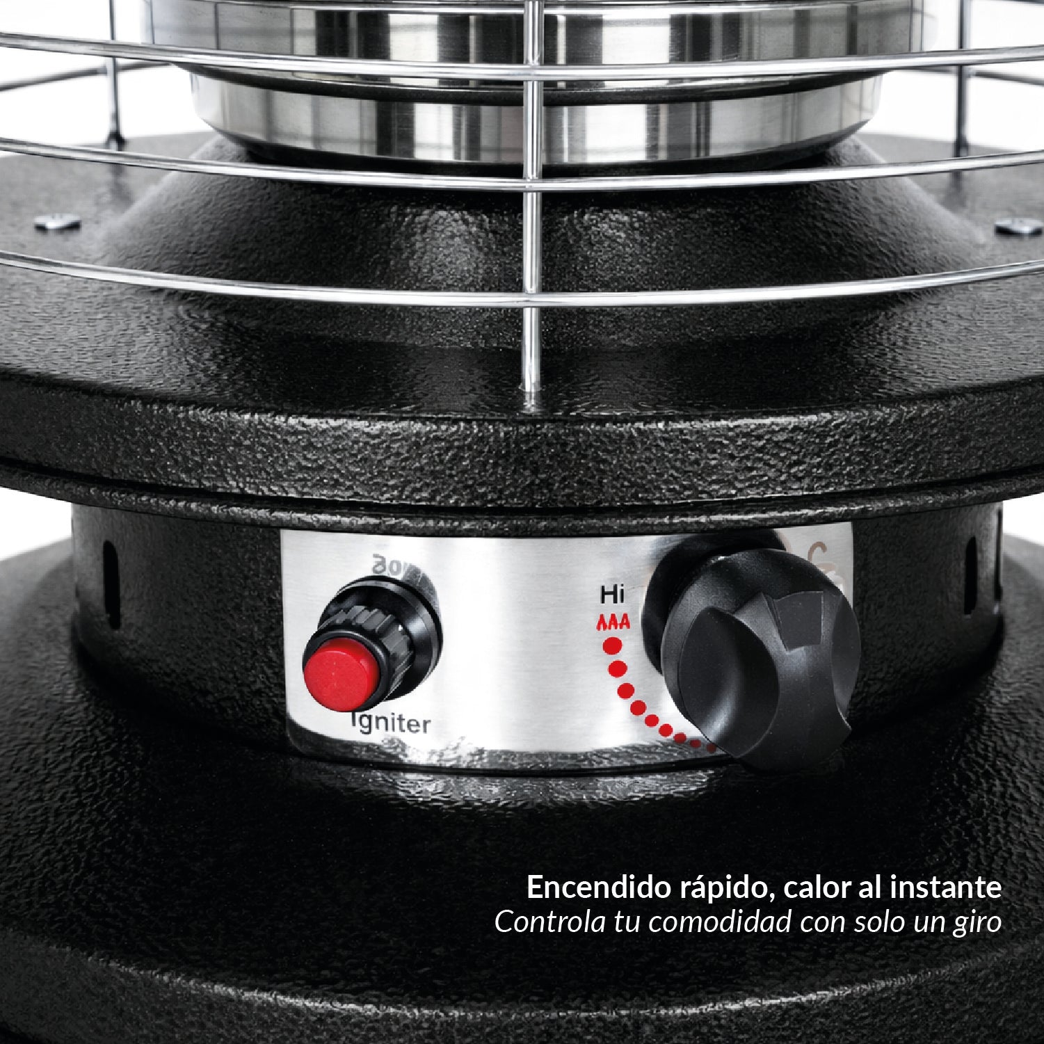 Estufa De Patio Baja Negra a Gas de 11kg | Terrazas Interior Exterior Bfresh