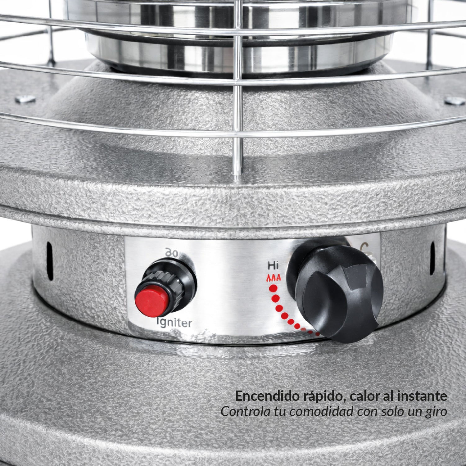 Estufa De Patio Baja Plateada a Gas de 11kg Terrazas Interior Exterior Bfresh