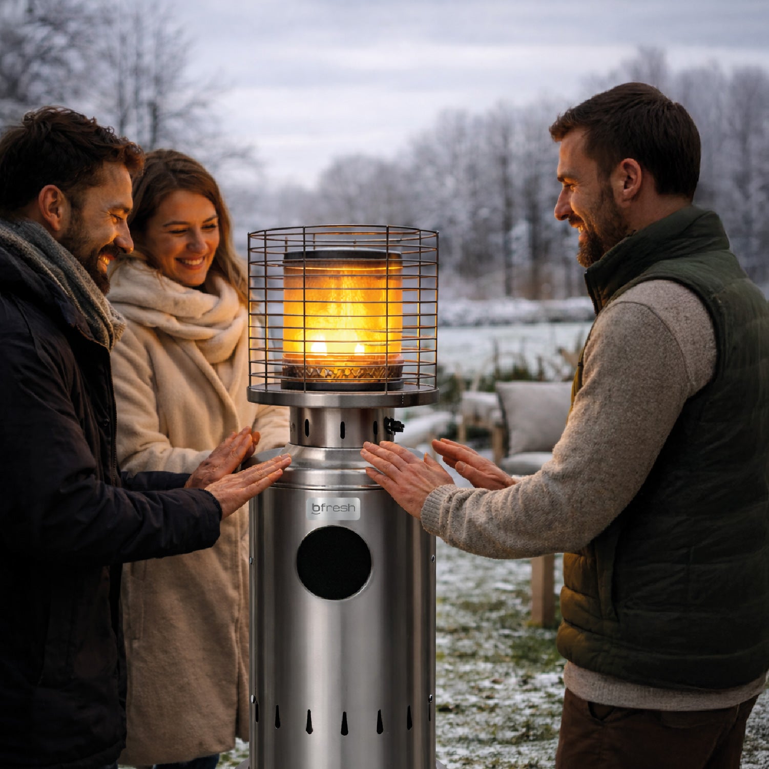 Estufa De Patio Baja Plateada a Gas de 11kg Terrazas Interior Exterior Bfresh