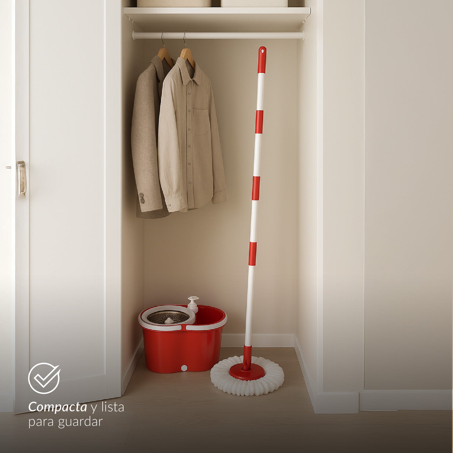 Mopa Giratoria 360° y Balde con interior de Acero Inox Bfresh