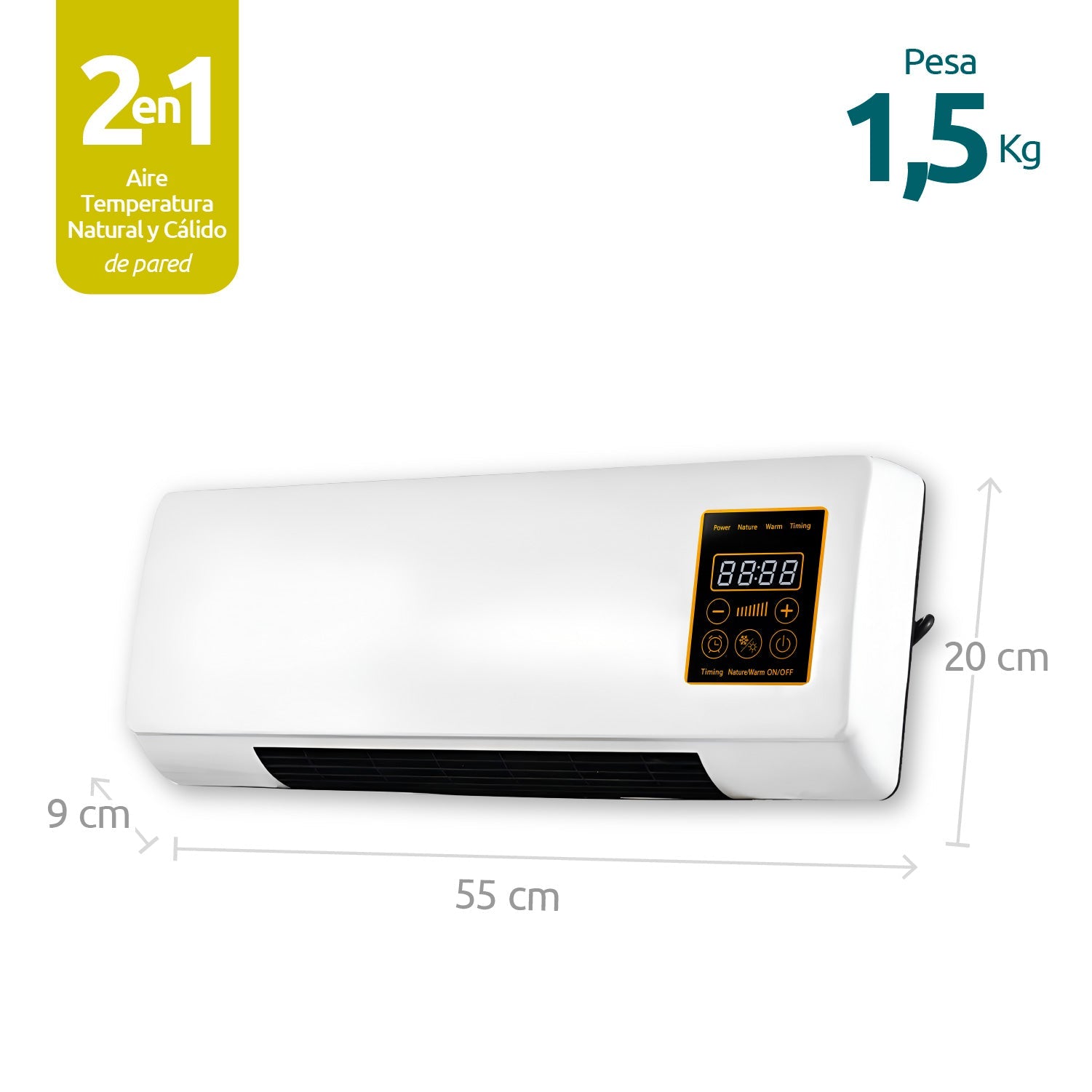 Ventilador Y Secador De Ropa De Pared 2 En 1 Blanco