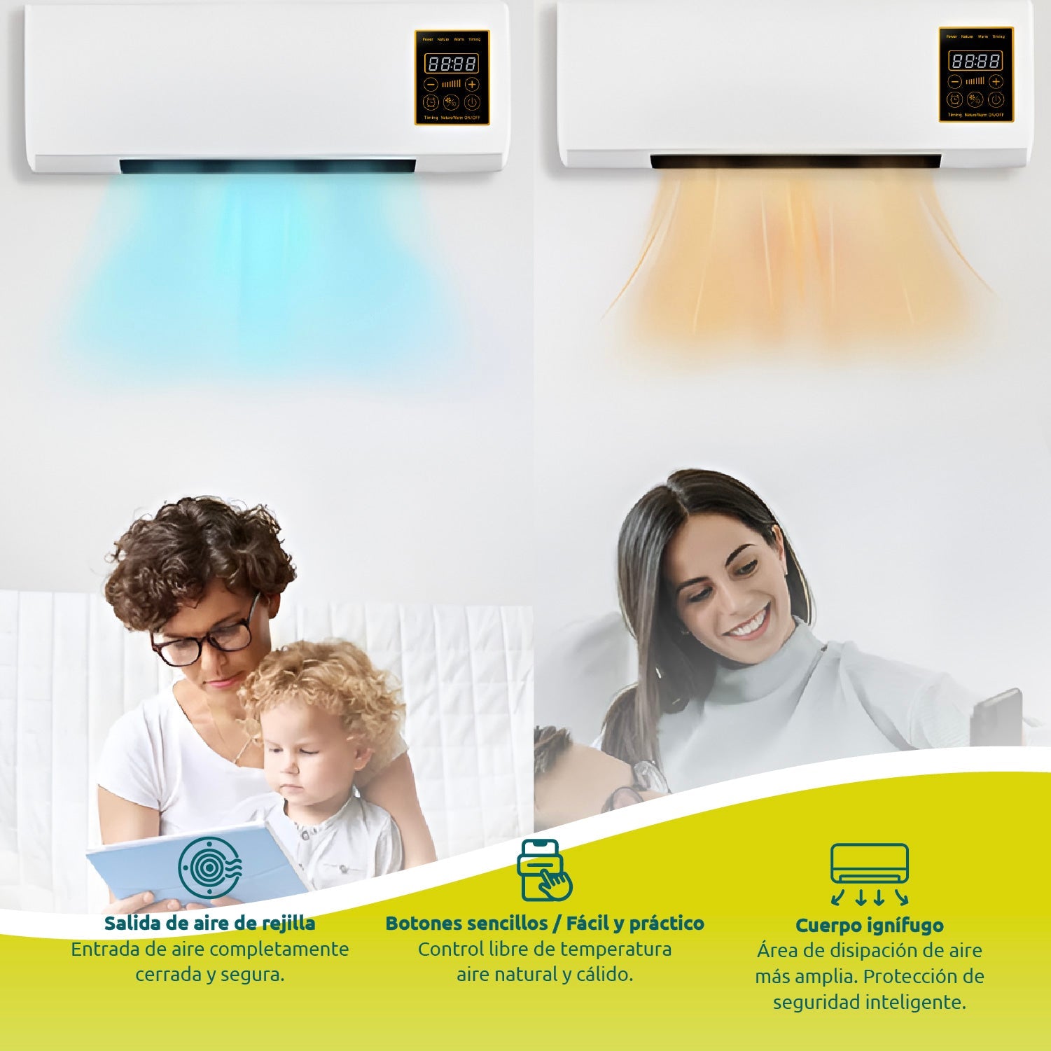 Ventilador Y Secador De Ropa De Pared 2 En 1 Blanco
