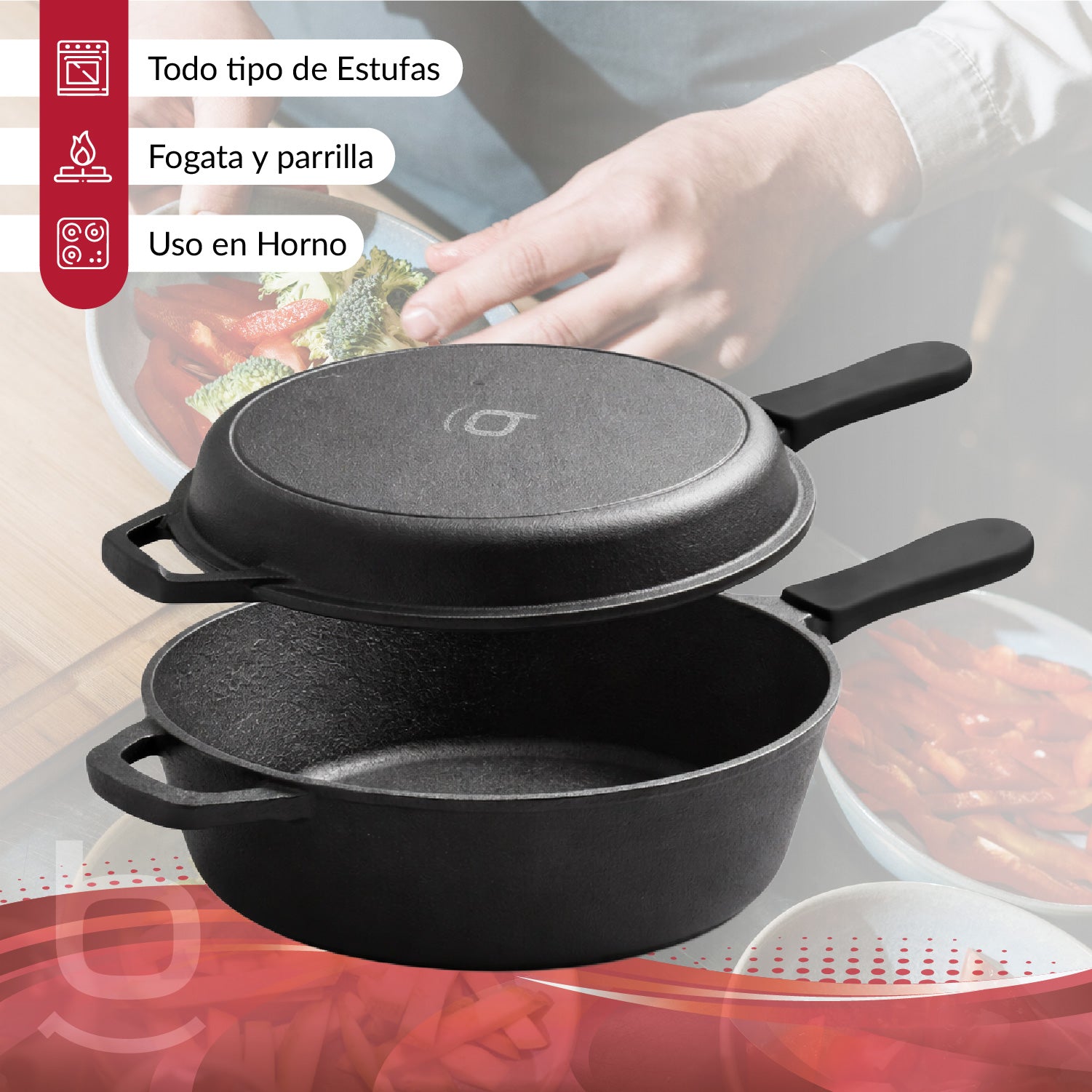 Pack De 2 Sartenes Hierro Fundido 26 Cm