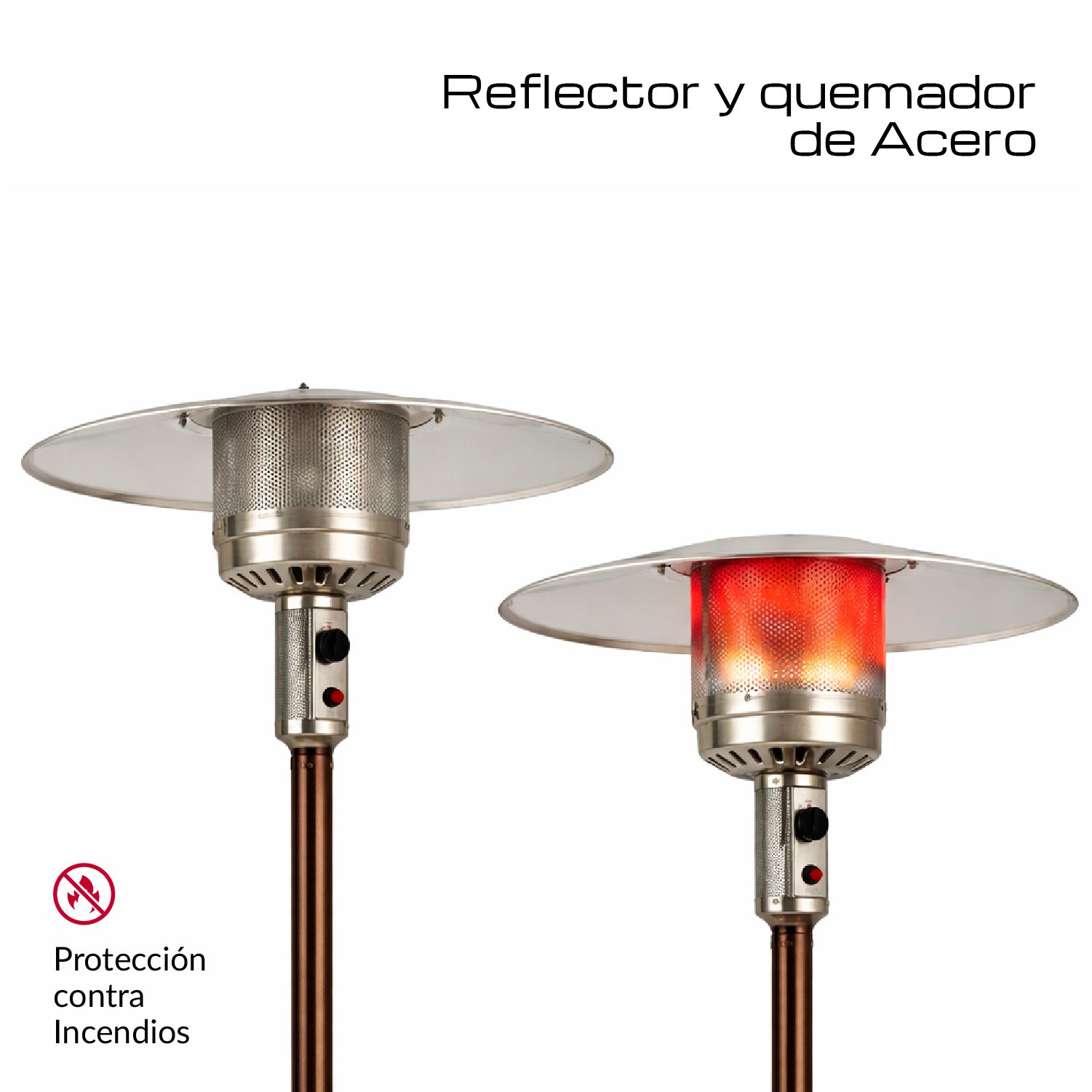 Estufa De Patio Exterior A Gas 50,000 Btu Antivuelco Bfresh Marrón Oscuro