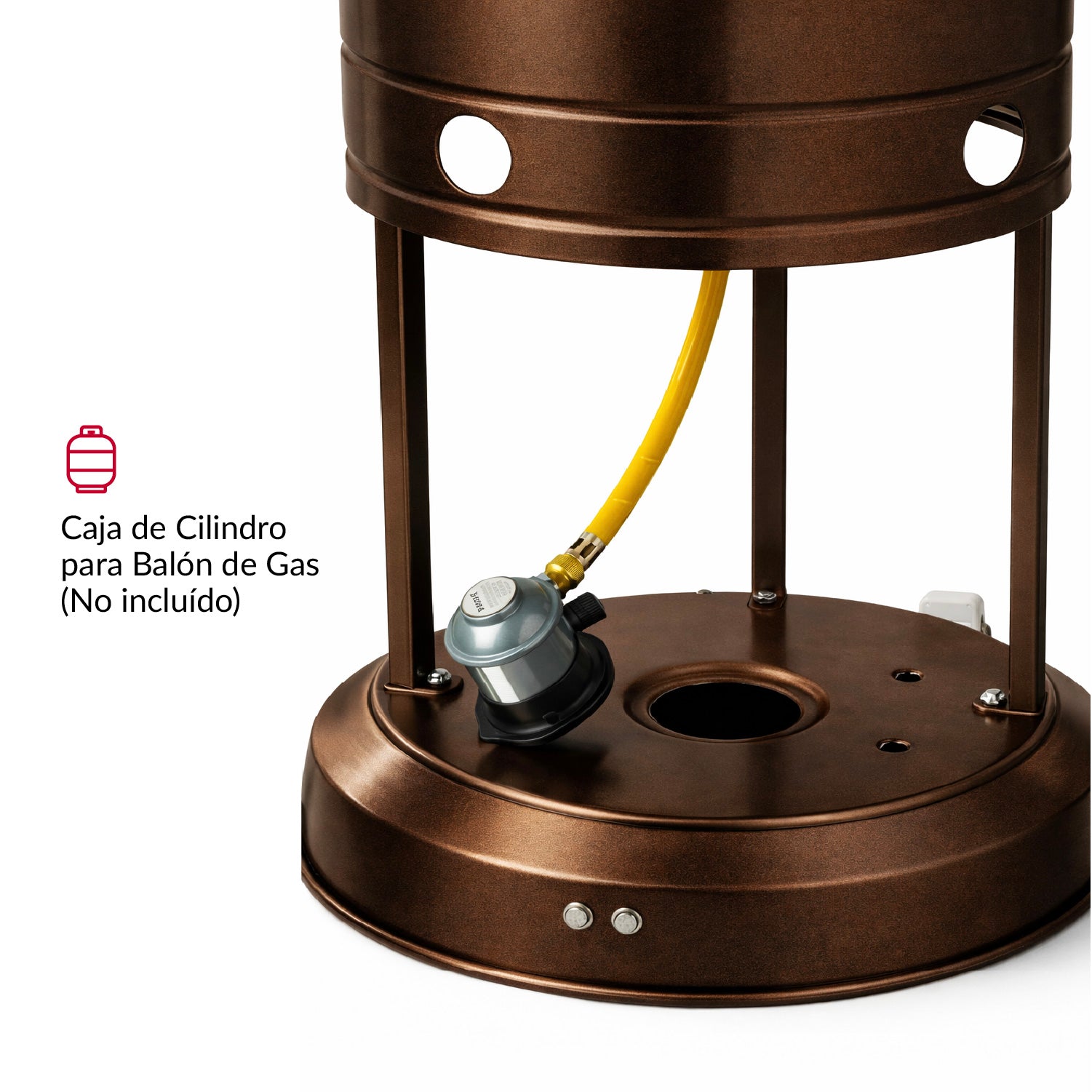 Estufa De Patio Exterior A Gas 50,000 Btu Antivuelco Bfresh Marrón Oscuro