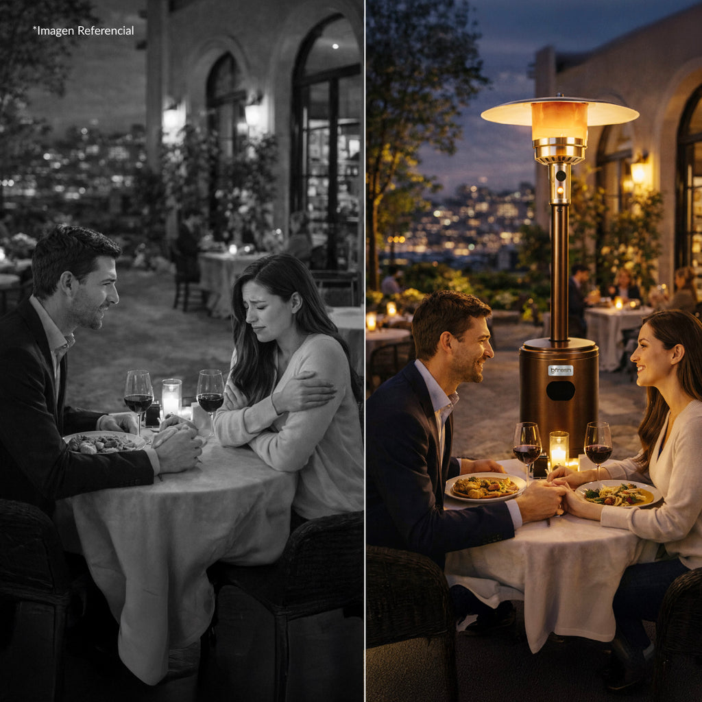 Estufa De Patio Exterior A Gas 50,000 Btu Antivuelco Bfresh Marrón Oscuro