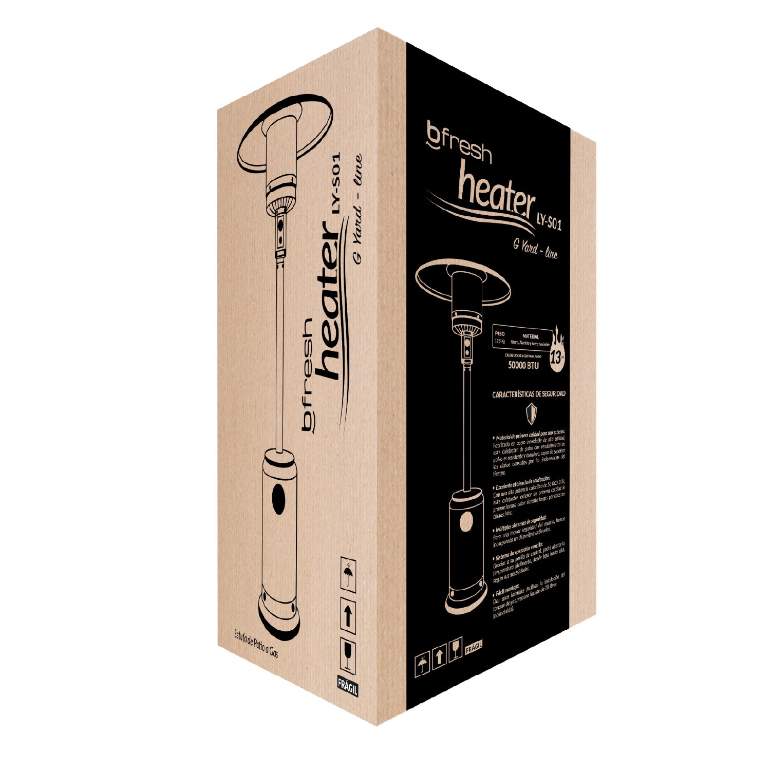 Estufa De Patio Exterior A Gas 50,000 Btu Antivuelco Bfresh Marrón Oscuro