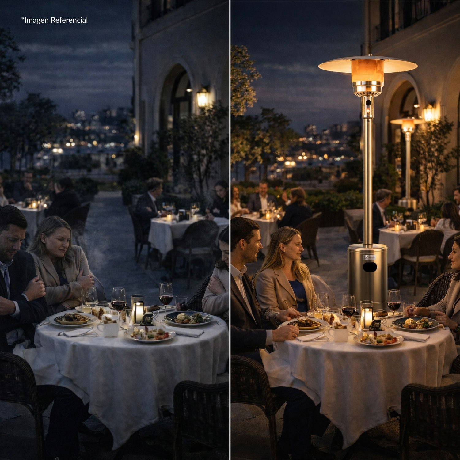 Estufa De Patio Exterior A Gas 50,000 BTU Plateado Antivuelco Bfresh