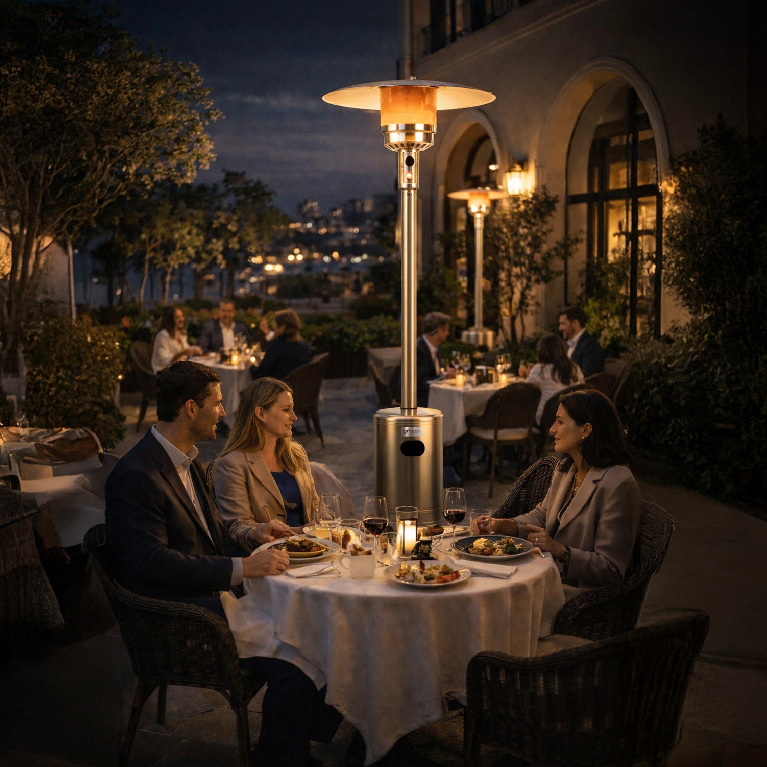 Estufa De Patio Exterior A Gas 50,000 BTU Plateado Antivuelco Bfresh