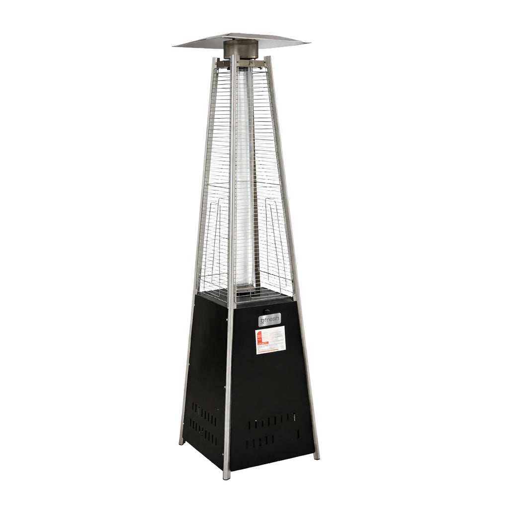 Estufa De Patio Tipo Pirámide A Gas 14kw Negro Bfresh