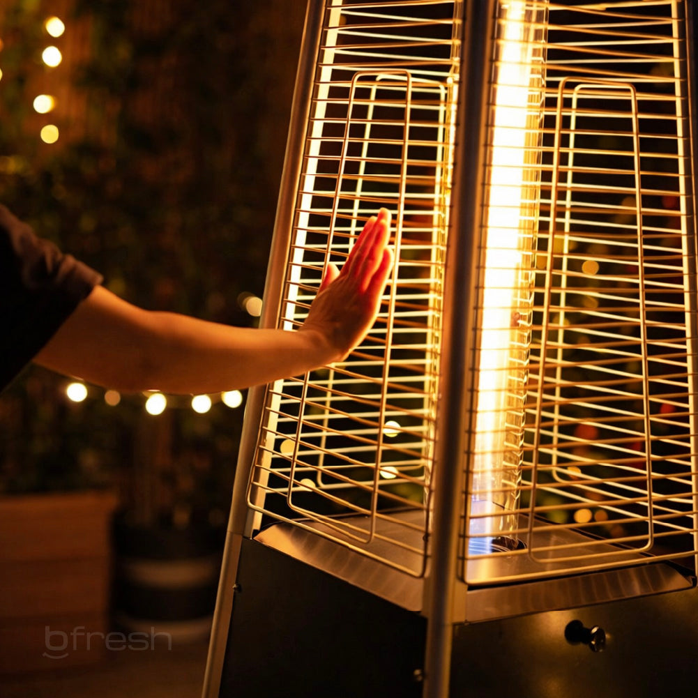 Estufa De Patio Tipo Pirámide A Gas 12,5kw Negro Bfresh