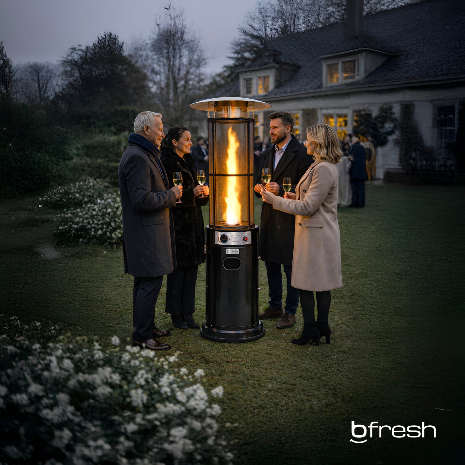 Estufa Patio Exterior Cilíndrica A Gas 12,5kw Negra Bfresh