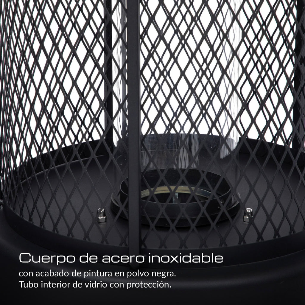 Estufa Patio Exterior Cilíndrica A Gas 12,5kw Negra Bfresh