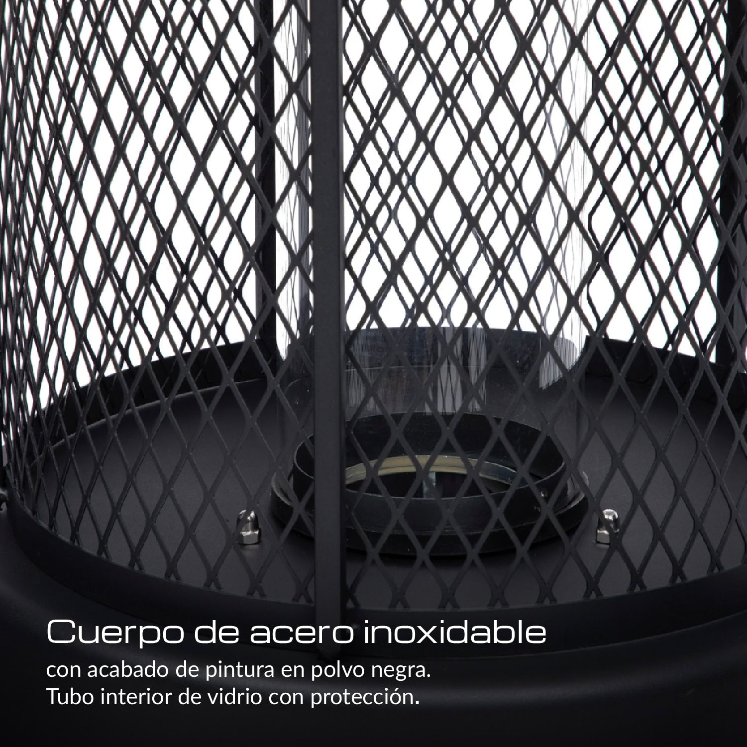 Estufa Patio Exterior Cilíndrica A Gas 12,5kw Negra Bfresh