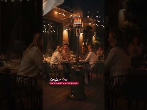 Estufa De Patio Exterior A Gas 50,000 Btu Antivuelco Bfresh Marrón Oscuro